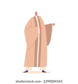 Ceremoniously Clad In A Cope, The Bishop or Priest Character Stands Before His Congregation, Delivering A Sermon