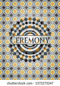 Ceremony arabesque style emblem. arabic decoration.