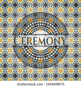 Ceremony arabic badge background. Arabesque decoration.