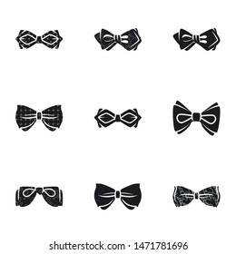 Ceremony bow tie icon set. Simple set of 9 ceremony bow tie vector icons for web design isolated on white background