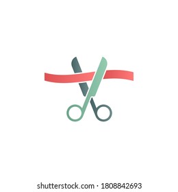 Ceremony, cutting color gradient vector icon