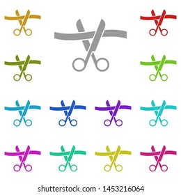 ceremony, cutting multi color icon. Simple glyph, flat illustration of Business global icons for UI and UX, website or mobile application