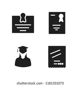 ceremony icon. 4 ceremony vector icons set. degree, graduate girl and diploma icons for web and design about ceremony theme
