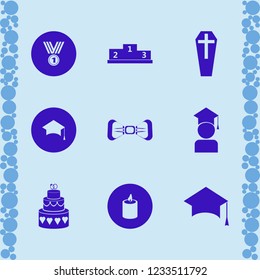 ceremony icon. ceremony vector icons set coffin, medal, candle and white bow tie