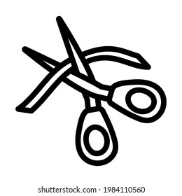 Ceremony Ribbon Cut Icon. Editable Bold Outline Design. Vector Illustration.