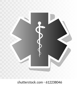 Ceremony ribbon cut sign. Vector. New year blackish icon on transparent background with transition.