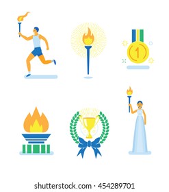 The ceremony of sports tournament, Vector info-graphic elements.