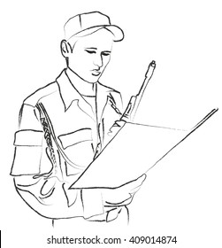 The ceremony of taking the oath of the recruit