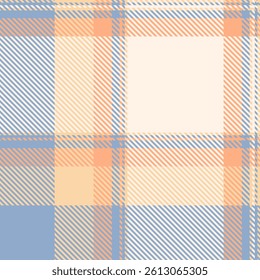 Ceremony textile texture background, english pattern check vector. Dining room seamless plaid tartan fabric in orange and old lace colors palette.