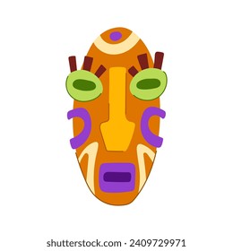 ceremony tribal mask cartoon. south traditional, luau head, aztec ethnic ceremony tribal mask sign. isolated symbol vector illustration