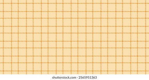 Ceremony vector pattern fabric, national textile check tartan. Self texture background seamless plaid in wheat and orange colors palette.