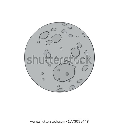 Ceres asteroid. cartoon style gray bloom vector