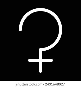 ceres astrology symbol. zodiac, astronomy and horoscope sign. isolated vector image in simple style with black background icon design