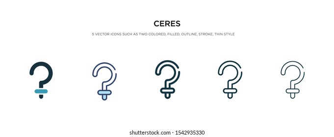 ceres icon in different style vector illustration. two colored and black ceres vector icons designed in filled, outline, line and stroke style can be used for web, mobile, ui