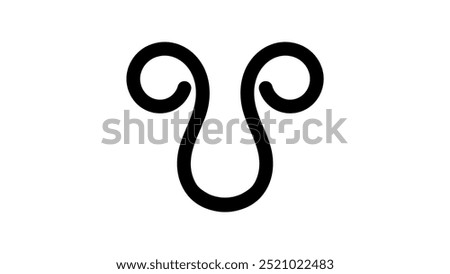 Ceres symbol, black isolated silhouette