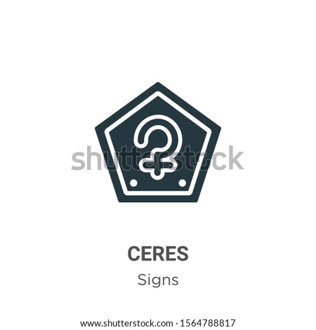 Ceres vector icon on white background. Flat vector ceres icon symbol sign from modern signs collection for mobile concept and web apps design.