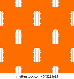 Cereus Candicans cactus pattern repeat seamless in orange color for any design. Vector geometric illustration