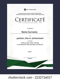 cerificate template design. premium green design. achievement, graduation, official, luxury