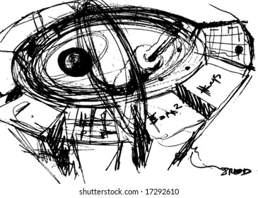 cern experiment abstract hand draw
