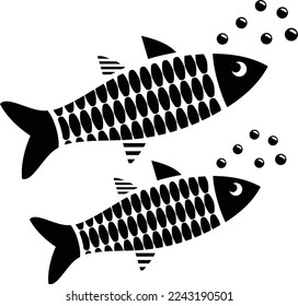 cero or kingfish concept, Pair of  tamban and bangus vector icon design, Sea Food symbol, Underwater Animals sign, aquatic Common species stock illustration 