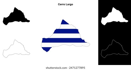 Cerro Largo department outline map set