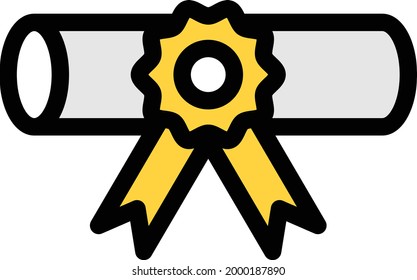 cerrtificate vector colour line icon