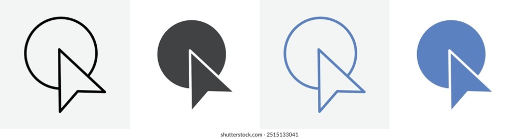 cersor click icon vector set use for web ui or app