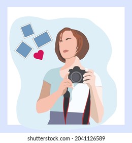 A certain girl photographer with a camera