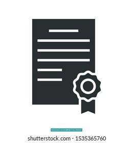 A certifacte icon vector illustration logo template for many purpose. Isolated on white background.