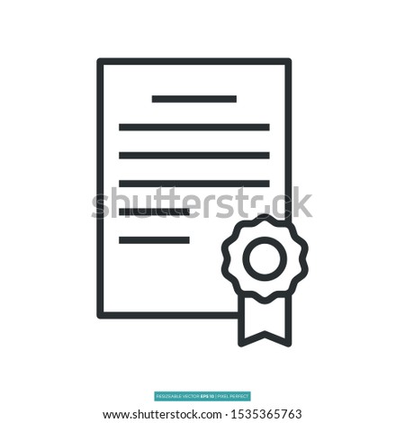 A certifacte icon vector illustration logo template for many purpose. Isolated on white background.