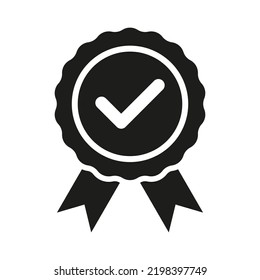 Certifiate black vector icon on white background