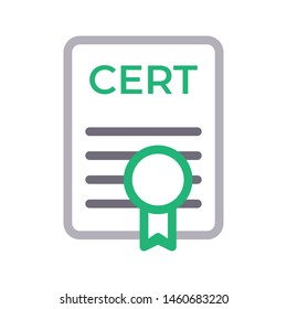 certificale colour line vector icon