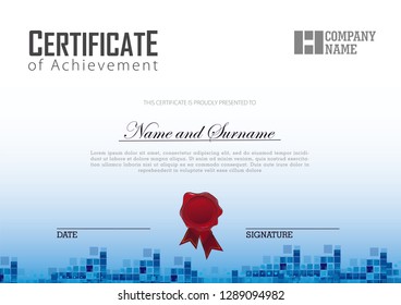 Certificate with abstract element white