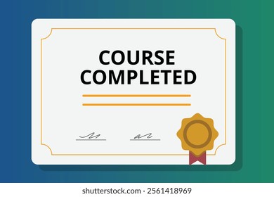 Certificate of Accomplishment, Marking Your Success in Completing the Course with Dedication