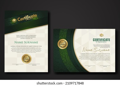 Certificate of achievement and appreciation border template with luxury badge and textured modern floral pattern. For award, business, and education needs. vector illustration