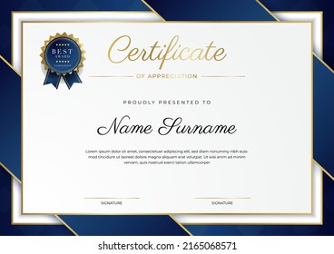 Certificate Achievement Appreciation Border Template Gold Stock Vector ...