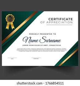 Certificate of achievement or appreciation template design