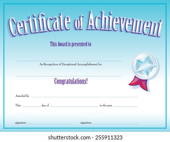 Certificate Achievement Award Stock Vector (Royalty Free) 255911323 ...