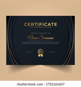 Certificate of achievement or award diploma design 