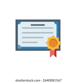 Certificate of Achievement with Award Ribbon in Simple Style