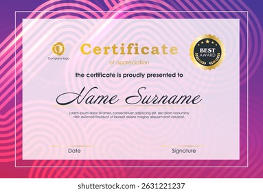Certificado De Conquista Projeto De Modelo De Prêmio.