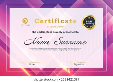 Certificado De Conquista Projeto De Modelo De Prêmio.