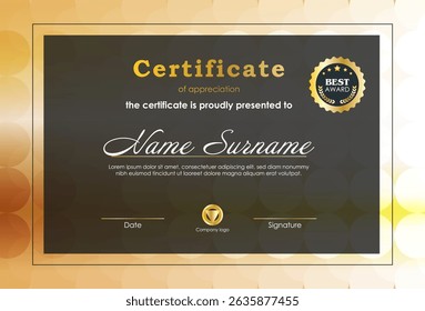 Design der Vorlage für die Auszeichnung "Certificate of Achievement Award"