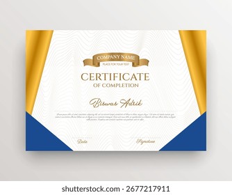 Certificado de logro Premio Plantilla Vector