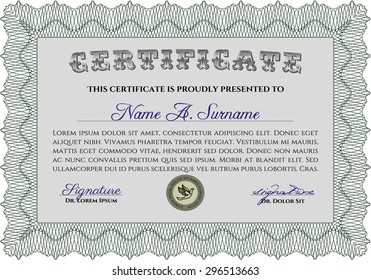 Certificate of achievement. Beauty design. Money style.With quality background. 
