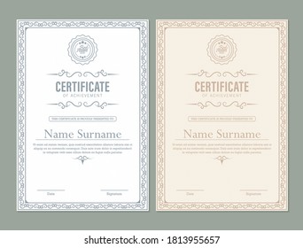 certificado de logro con marco clásico