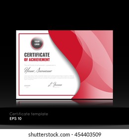 Certificate of achievement (completion, appreciation, graduation, diploma or award). Stock vector.