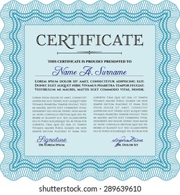 Certificate of achievement. With complex background. Vector illustration.Excellent design. 