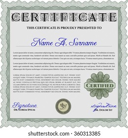 Certificate of achievement. With complex linear background. Frame certificate template Vector.Good design. 