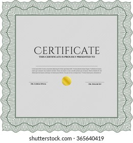 Certificate of achievement. With complex linear background. Good design. Vector certificate template.